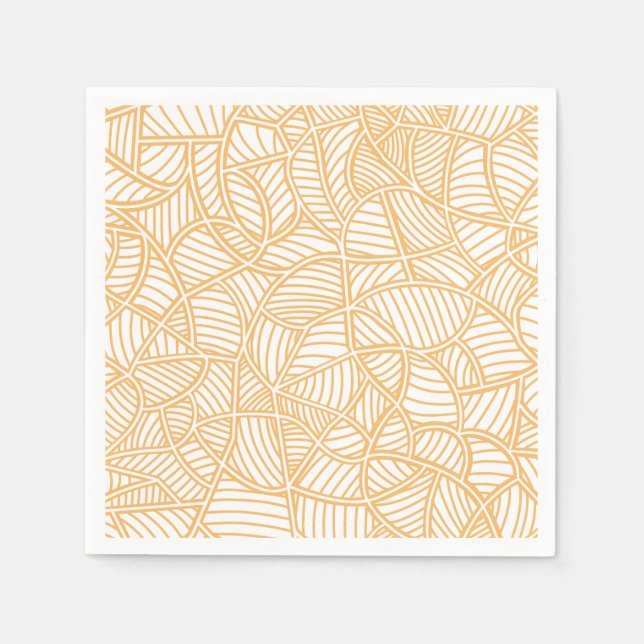 Random Leaf Mosaic Pale Orange Serviette (Vorderseite)