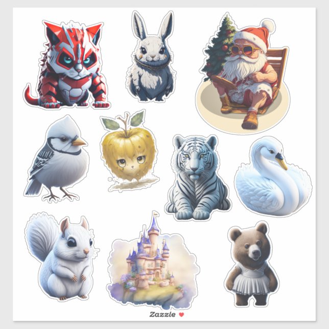 Random lustig Custom-Cut Vinyl Sticker (Blatt)