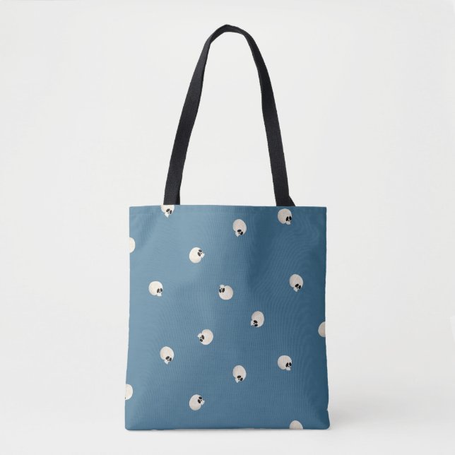 Random Niedlich Kawaii Skull Dots blass blau (Vorderseite)
