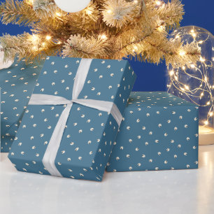 Random Niedlich Kawaii Skull Dots blass blau Geschenkpapier