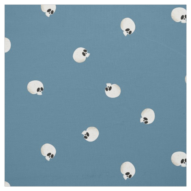 Random Niedlich Kawaii Skull Dots Blass Blau Stoff (Muster)