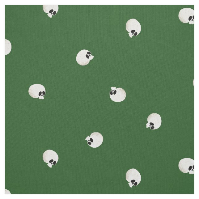 Random Niedlich Kawaii Skull Dots Green Stoff (Muster)