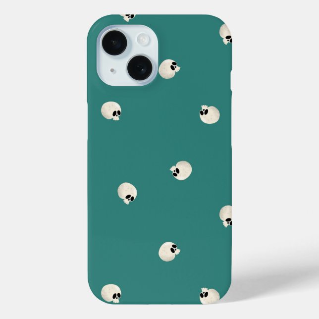 Random Niedlich Kawaii Skull Dots Mitte grün Case-Mate iPhone Hülle (Rückseite)