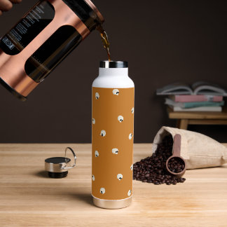 Random Niedlich Kawaii Skull Dots orange Trinkflasche