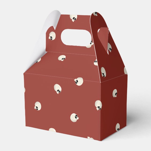 Random Niedlich Kawaii Skull Dots red Geschenkschachtel (Vorderseite)