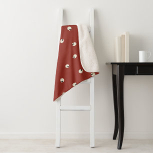 Random Niedlich Kawaii Skull Dots red Sherpadecke