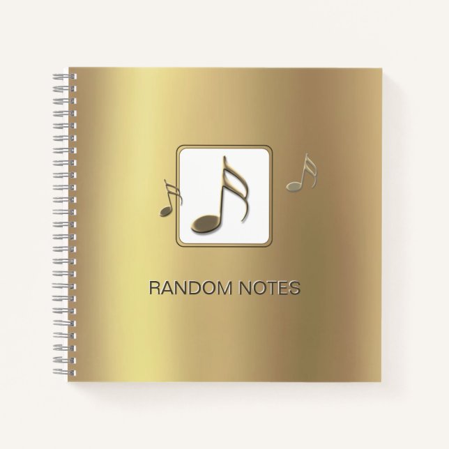 RANDOM NOTES Beveled Sechzehnte Notes Gold Journal Notizbuch (Vorderseite)