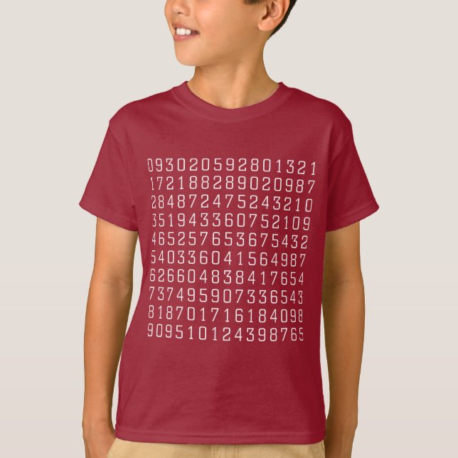 Random Numbers - Weiß auf Dunkel T-Shirt (Vorderseite)