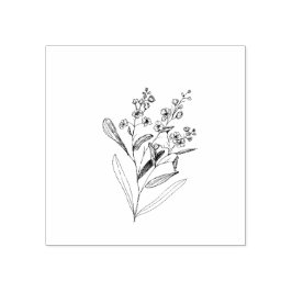 Random Original Hand Drawing Wildblumen Gummistempel