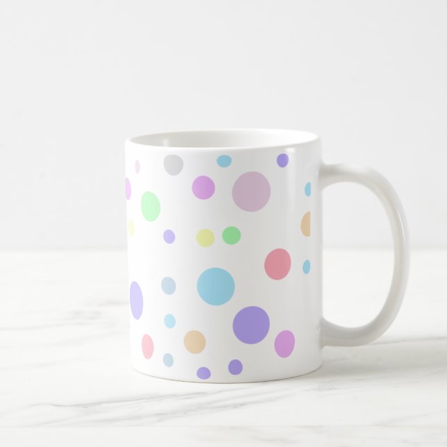 Random Pastellpolka-Punktmuster Kaffeetasse (Rechts)