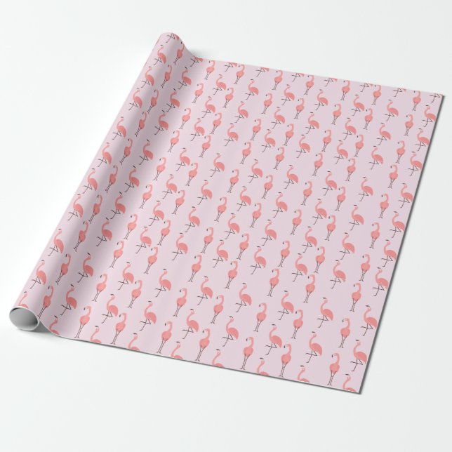 Random Pink Flamingo Bird Muster Geschenkpapier (Ungerollt)
