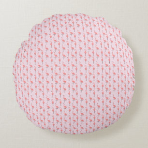 Random Pink Flamingo Bird Muster Rundes Kissen
