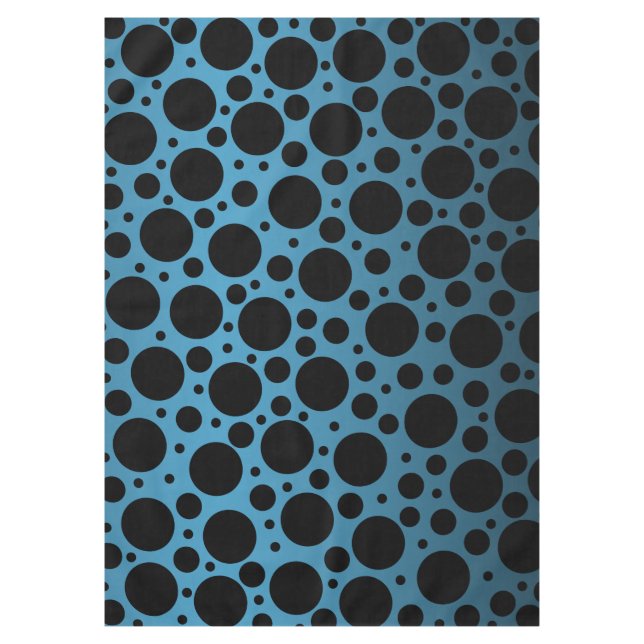 Random Polka Dots - Peacock Blue bis Black Gradien Tischdecke (Vorderseite)