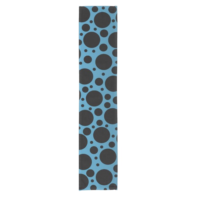 Random Polka Dots - Peacock Blue Table Runner Kurzer Tischläufer (Vorderseite)