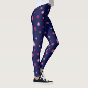 Random rustische Punkte, Magenta, Rosa, Korallen, Leggings