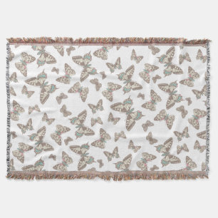 Random-Schmetterlinge im weißen Farbmuster werfen Decke