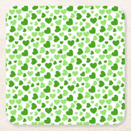 Random Sized and Colored Hearts Rechteckiger Pappuntersetzer