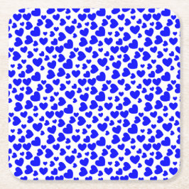 Random Sized and Colored Hearts Rechteckiger Pappuntersetzer