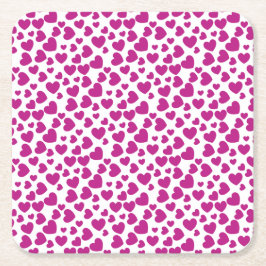 Random Sized and Colored Hearts Rechteckiger Pappuntersetzer