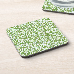 Random Spots - Avocado Green auf Weiß Getränkeuntersetzer