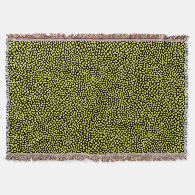 Random Spots - Bananengelb auf schwarz Decke (Vorderseite)