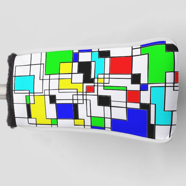 Random Squares hassen Mondrian Golf Headcover (Vorderseite)