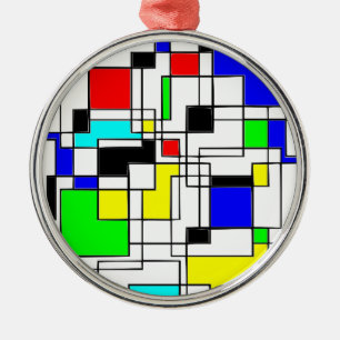 Random Squares hassen Mondrian Ornament Aus Metall