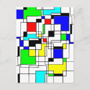 Random Squares hassen Mondrian Postkarte