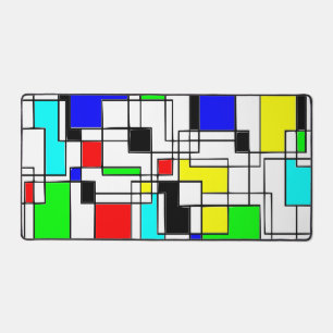 Random Squares hassen Mondrian Schreibtischunterlage