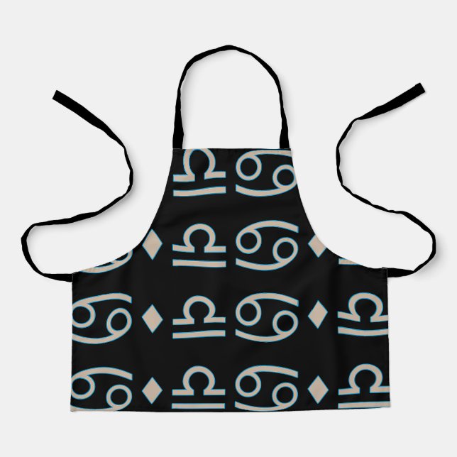 Random-Symbole Schwarze Mehrfach-Print-Schürze Schürze (Vorderseite)