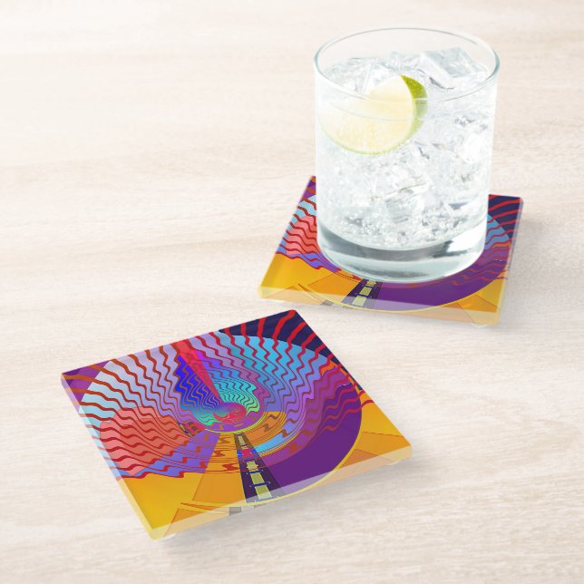 RANDOM WAVES GLASUNTERSETZER (Schrägansicht)