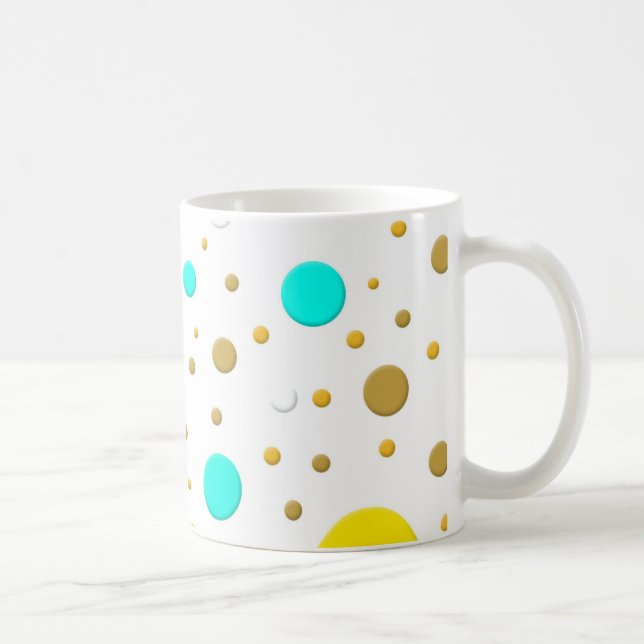 Random Yellow Aquamarin Gold Dots Tasse (Rechts)