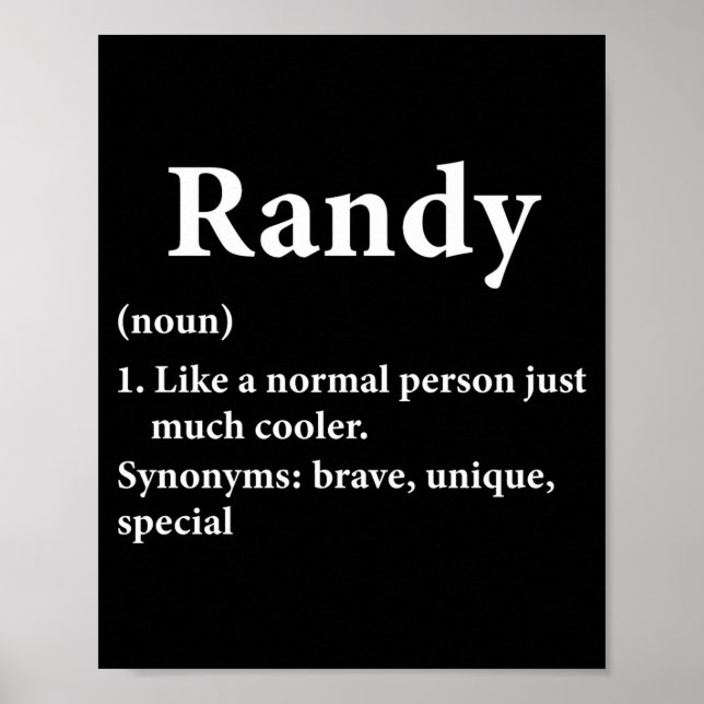 Randy Name Definition Funny D  Poster (Vorne)