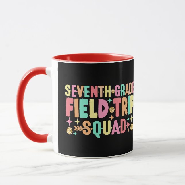 Rang 7 der Runde Platz Squad Funny Students Teache Tasse (Links)