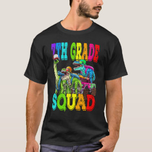 Rang 7. Rang Squad Monster LKW Dinosaurier Zurück T-Shirt