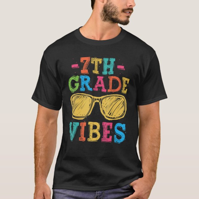 Rang 7: Vibes zuerst zurück in die Schule für Lehr T-Shirt (Vorderseite)