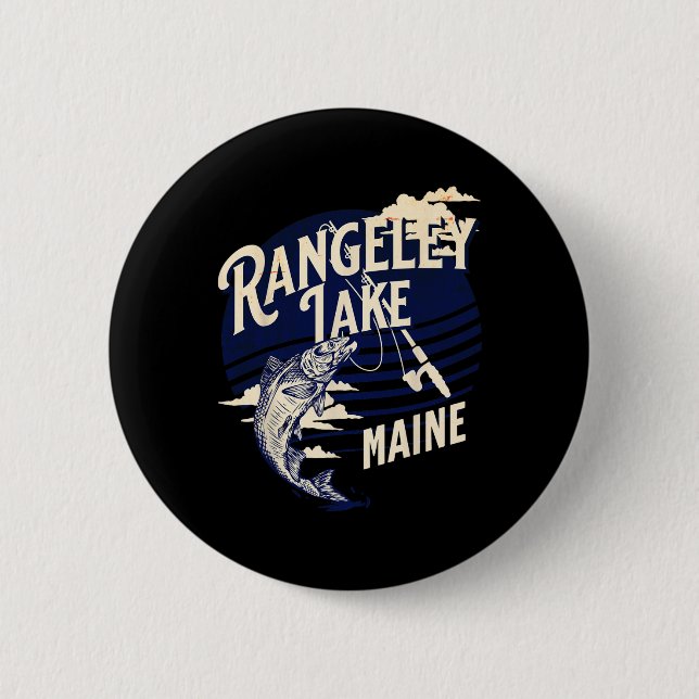 Rangeley Lake Maine Fly-Fischen Forellen B Fischer Button (Vorderseite)