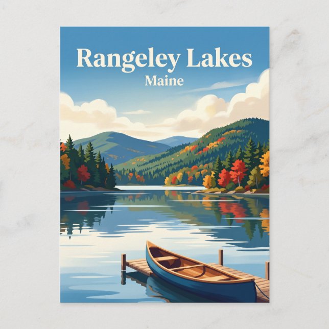 Rangeley-Seen Maine Postkarte (Vorderseite)