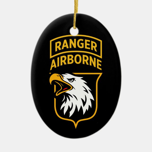 Ranger Airborne Screaming Eagles Patch Keramik Ornament (Vorne)
