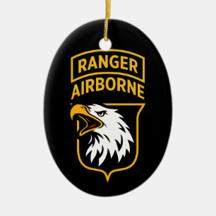 Ranger Airborne Screaming Eagles Patch-Ornament Keramik Ornament