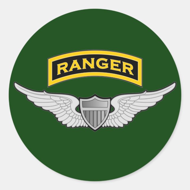 Ranger & Aviator Flügel Runder Aufkleber (Vorderseite)