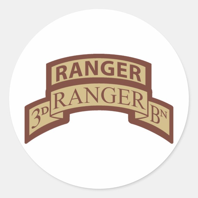 Ranger Bn, Ranger Tab, Wüste Runder Aufkleber (Vorderseite)