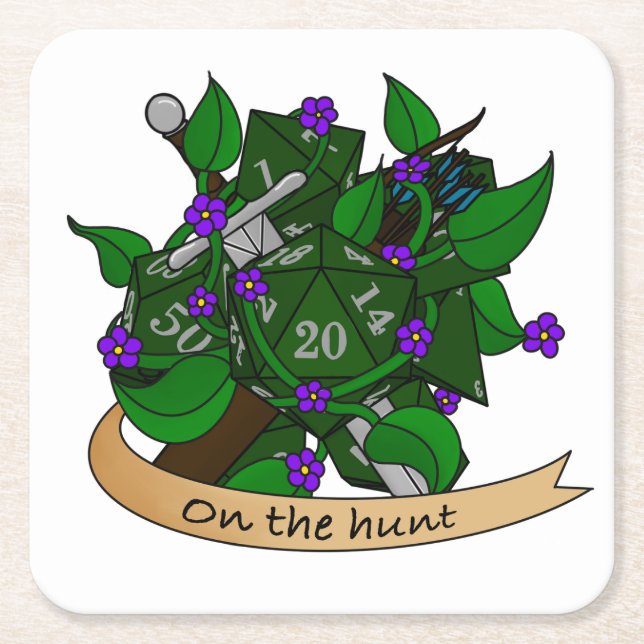 Ranger Dice Design Rechteckiger Pappuntersetzer (Vorderseite)