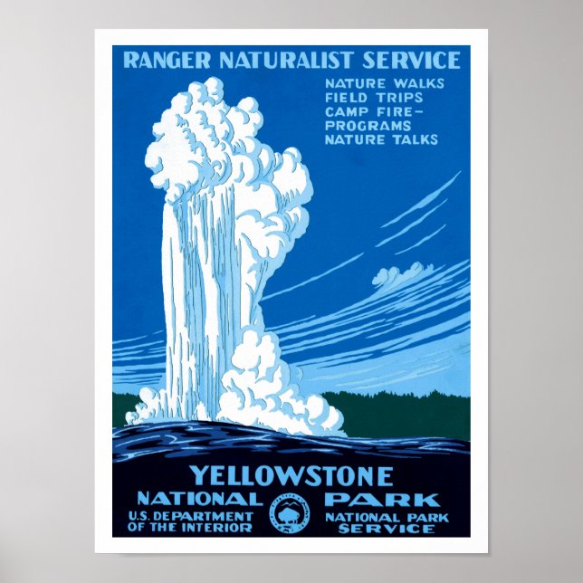 Ranger Naturalist Service ~ Yellowstone Poster (Vorne)