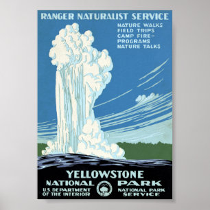 Ranger Naturforscher Service Yellowstone Vintage P Poster