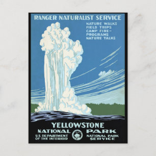 Ranger-Naturforscher-Service Yellowstone Vintage P Postkarte