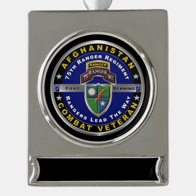 Ranger Regiment Afghanistan Veteran Banner-Ornament Silber (Vorderseite)