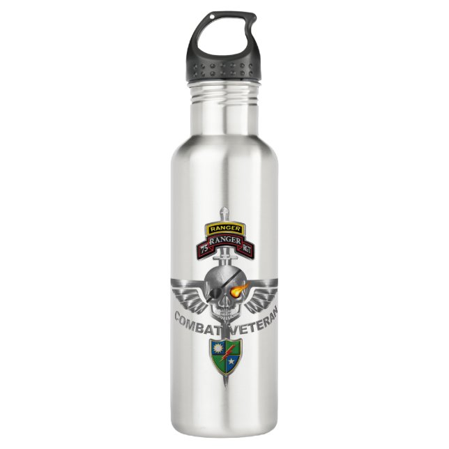 Ranger Regiment Combat Veteran Edelstahlflasche (Vorderseite)