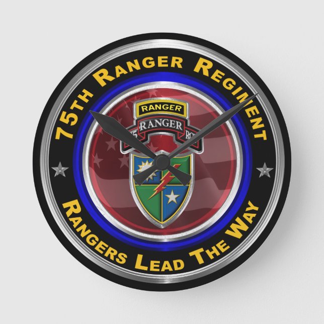 Ranger Regiment "Rangers Lead The Way" Runde Wanduhr (Vorderseite)
