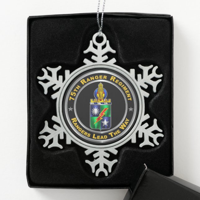 Ranger Regiment Schneeflocken Zinn-Ornament (Box)